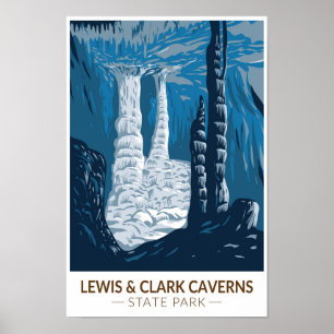 Poster Lewis e Clark Caverns State Park Montana Vintage