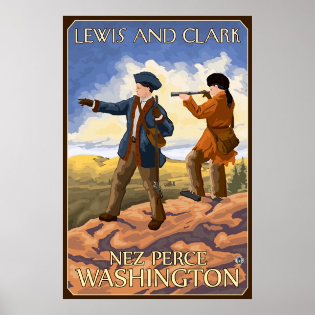 Poster Lewis e Clark - Nez Perce, Washington (Frente)