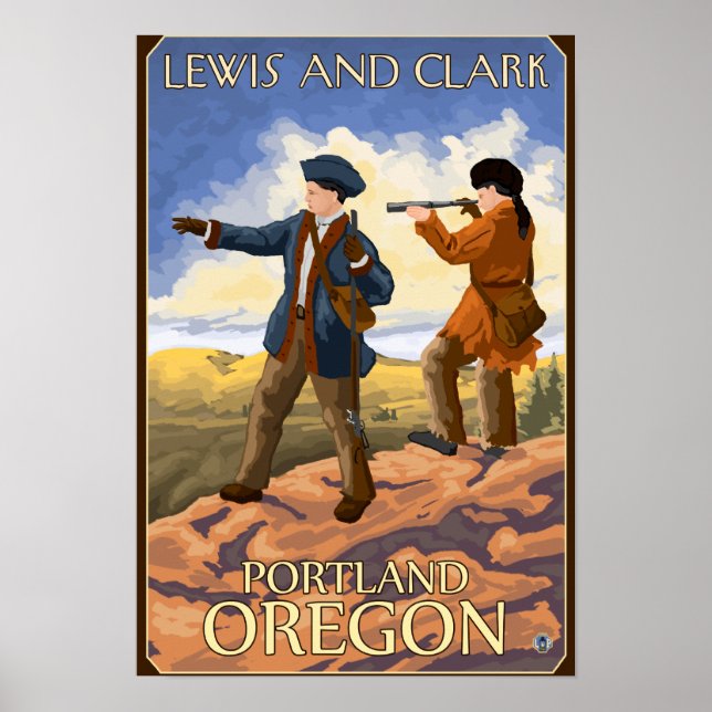 Pôster Lewis e Clark - Portland, Oregon (Frente)