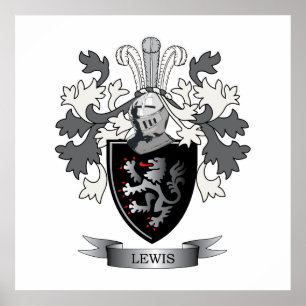 Pôster Lewis Family Crest Coat of Arms