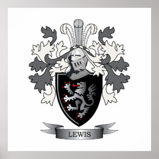 Pôster Lewis Family Crest Coat of Arms