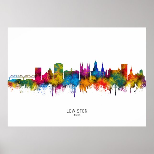 Poster Lewiston Maine Skyline (Frente)