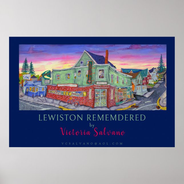 Poster LEWISTON REMEMBERED por Victoria Salvano (Frente)