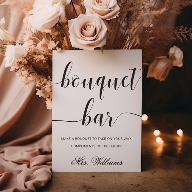 Poster Leyton - Sinal de Bar Mínimo do Buquê Moderno (Bouquet Bar Sign Leyton )