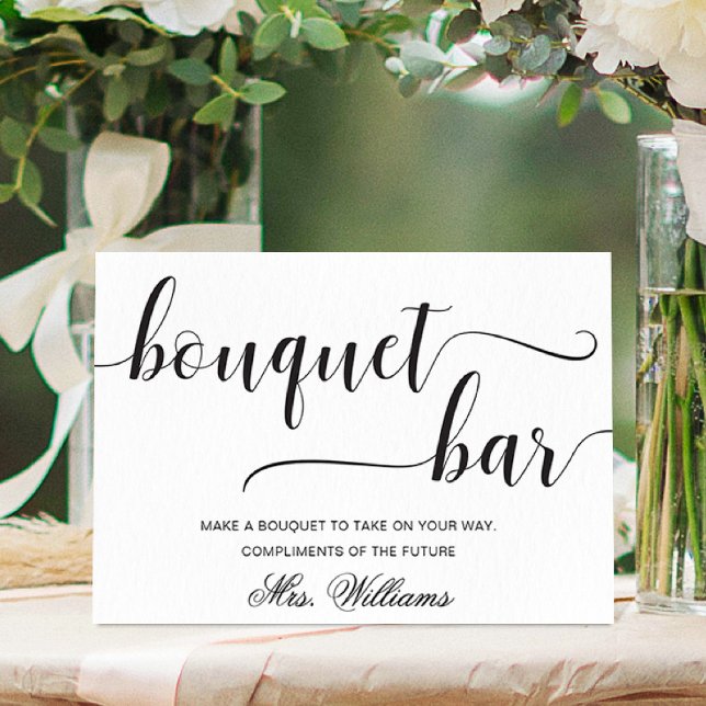 Poster Leyton - Sinal de Bar Mínimo do Buquê Moderno (Bouquet Bar Sign Leyton )