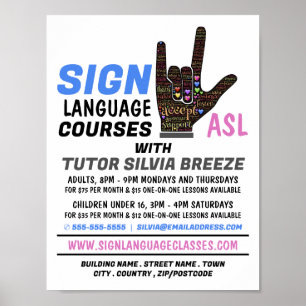 Poster LFC, gesto de amor, anúncio do curso de língua de