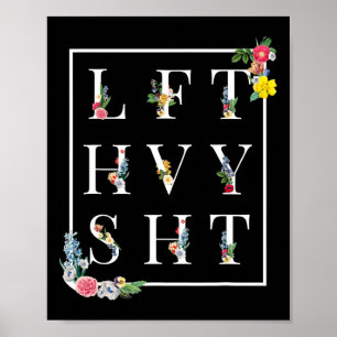 Poster Lft Hvy Shy Engraçado Mens Gym Rat Workout Potênci