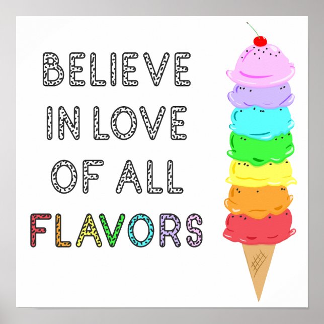 Poster Lgbt Diversity Sorvete Love of All Flavors Cote (Frente)