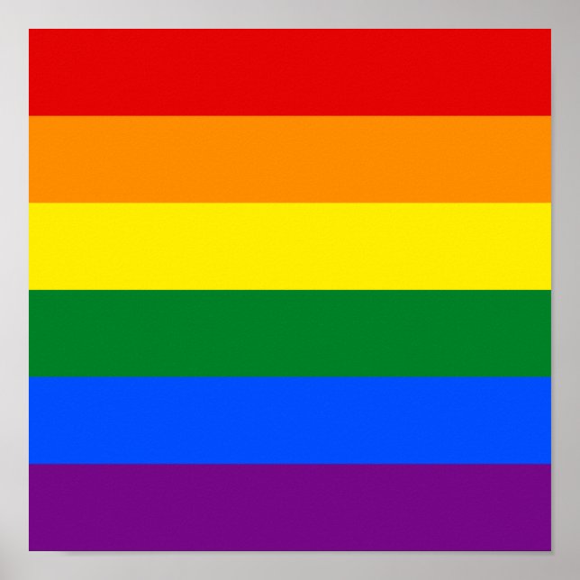 Poster LGBT Gay Pride Rainbow Flag Square (Frente)