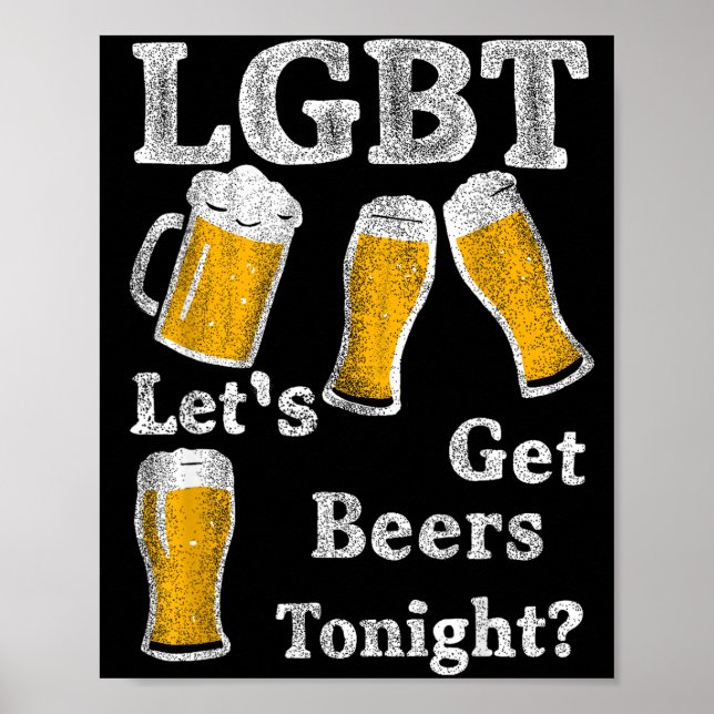 Poster Lgbt Let's Get Beers Tonight Beer Saying Funny Gra (Frente)