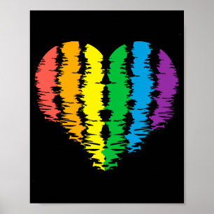 Poster LGBT+orgulho. Arco-íris do coração.