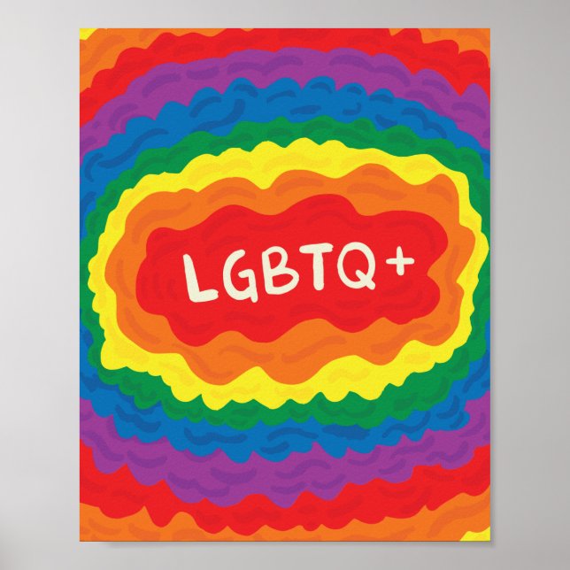 Poster LGBT+orgulho. rainha, cor do arco-íris. (Frente)