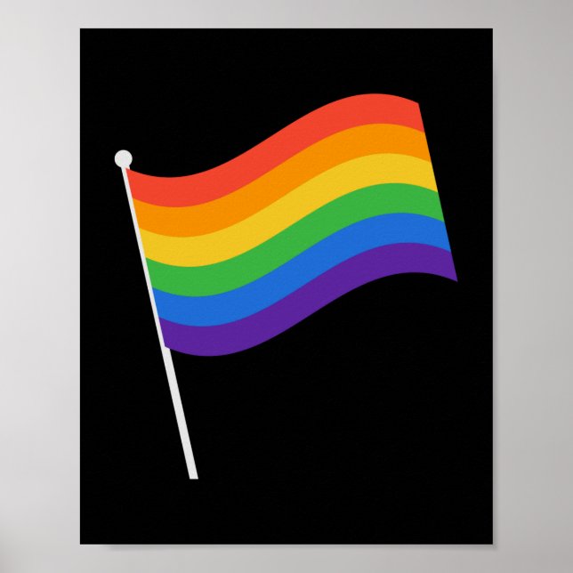 Poster LGBT+orgulho. Sinalizador arco-íris (Frente)