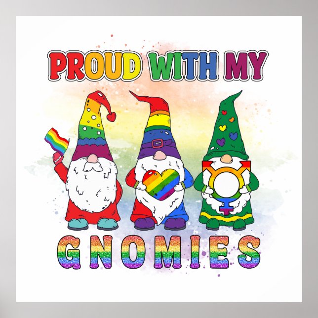 Poster LGBT Orgulhoso Com Meus Gnomos (Frente)