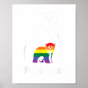 Poster LGBT Papa Urso Orgulho gay Igual Direitos Arco-Íri