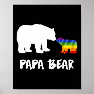 Poster Lgbt Papa Urso Pai Lésbica Gay Transgênero Biual