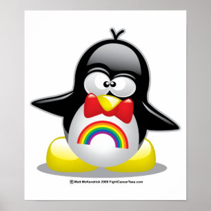 Pôster LGBT Rainbow Penguin