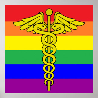 Poster LGBTQ Healthcare Caduceus Sinal Wall Art