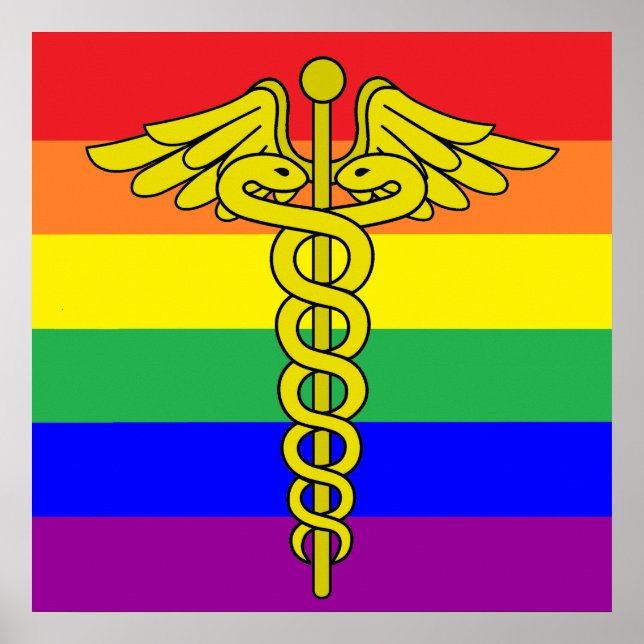 Poster LGBTQ Healthcare Caduceus Sinal Wall Art (Frente)