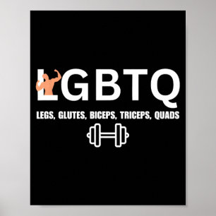 Poster Lgbtq pernas glúteos bíceps tríceps quads engraçad