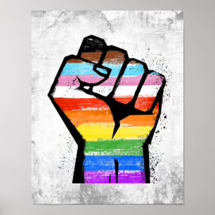 POSTER LGBTQ PROGRESSO ORGULHA FIST