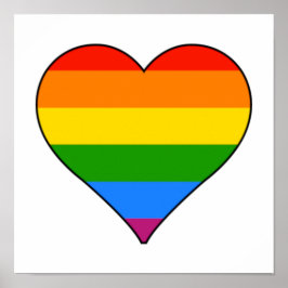 Poster LGBTQ Rainbow Pride Heart Customize 