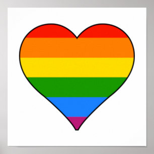 Poster LGBTQ Rainbow Pride Heart Customize