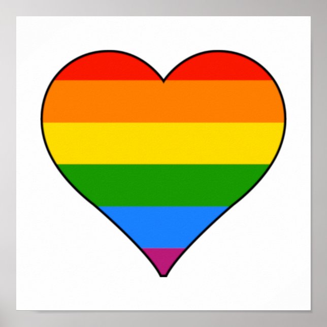 Poster LGBTQ Rainbow Pride Heart Customize  (Frente)