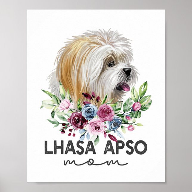 Poster Lhasa Apso Shirt Difs Mãe (Frente)