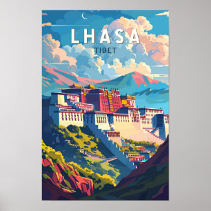 Poster Lhasa Viagem Arte Vintage Tibete