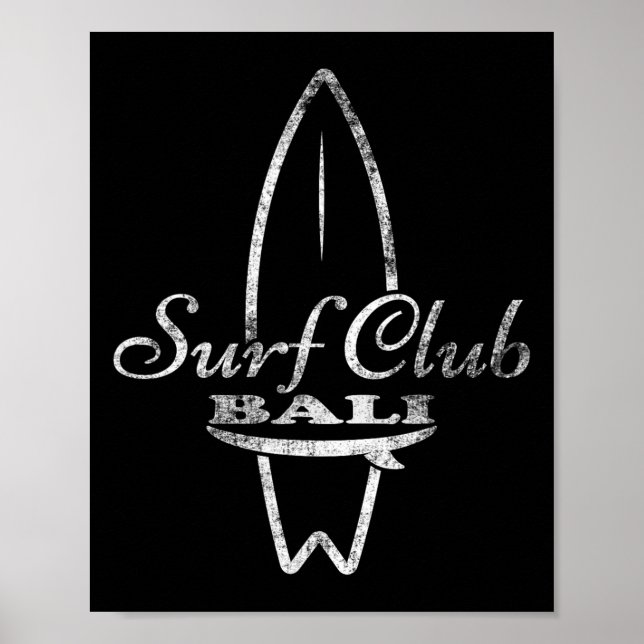Poster Li, Surf Club Retro Surfboard  (Frente)