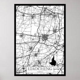 Poster Liaocheng China City Map
