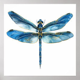 Poster Libélula azul 16 x 16