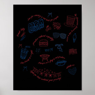 Poster Liberal 4 De Julho Patriótico Sutil Coquete Anti