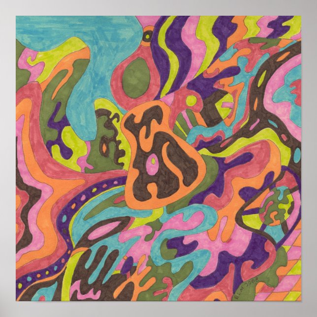 Poster "Liberar" Abstrato original (Frente)