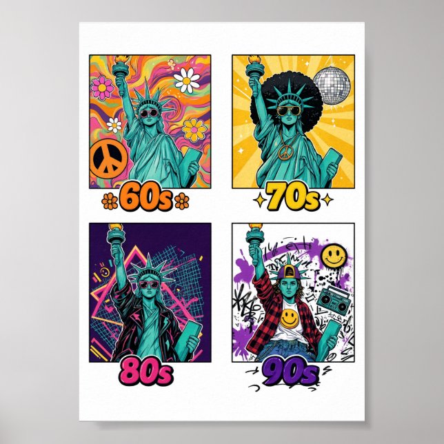 Poster Liberdade Através das Décadas Retro (Frente)