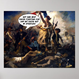 Pôster Liberdade de Eugene Delacroix que conduz as