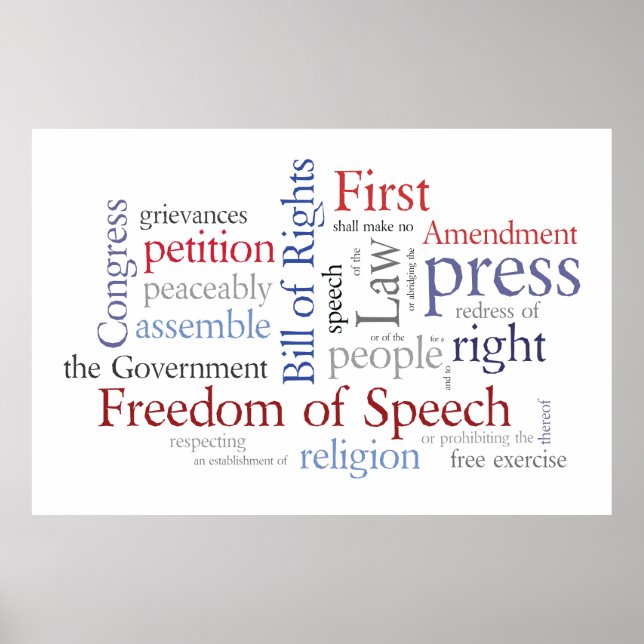 Pôster Liberdade de Expressão! Grande Cartaz da Declaraçã (Frente)