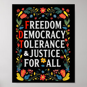 Poster Liberdade Democracia Tolerância Justiça Todas As R