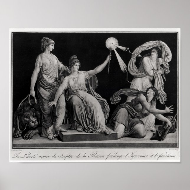 Pôster Liberdade, derrubar Ignorância e Fantasia (Frente)