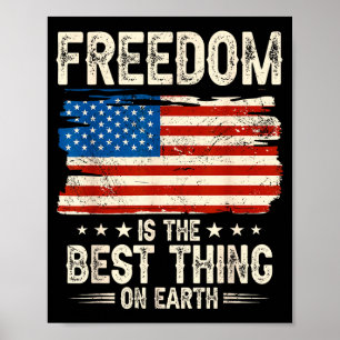 Poster Liberdade é a coisa na terra bandeira dos eua