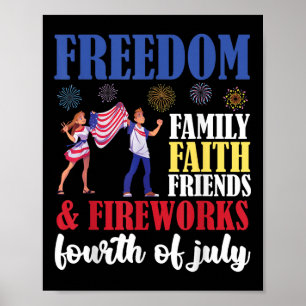 Poster Liberdade Familiar Fé Amigos & Fireworks Fourt