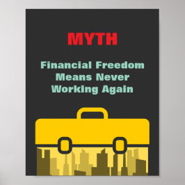 Poster Liberdade Financeira Significa Nunca Mais Trabalha