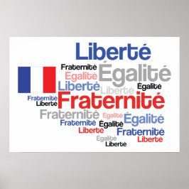 Poster Liberdade, Igualdade, Fraternidade Bandeira France