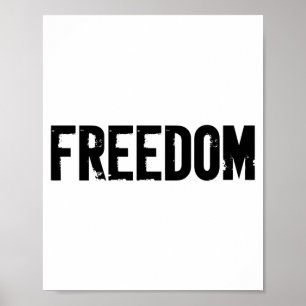 Poster Liberdade minimalista angustiado texto negrito pat