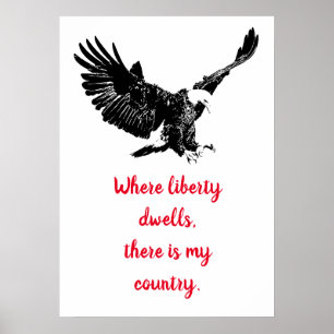 Poster Liberdade Motivacional Americana Patriótica Bald