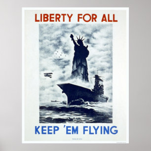 Poster Liberdade para todo o WWII WPA 1942