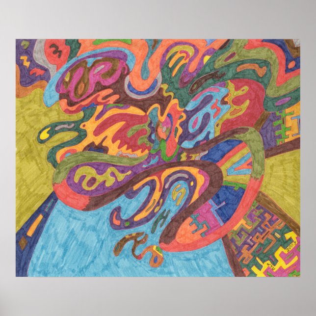 Pôster Liberdade para voar, abstrato original (Frente)