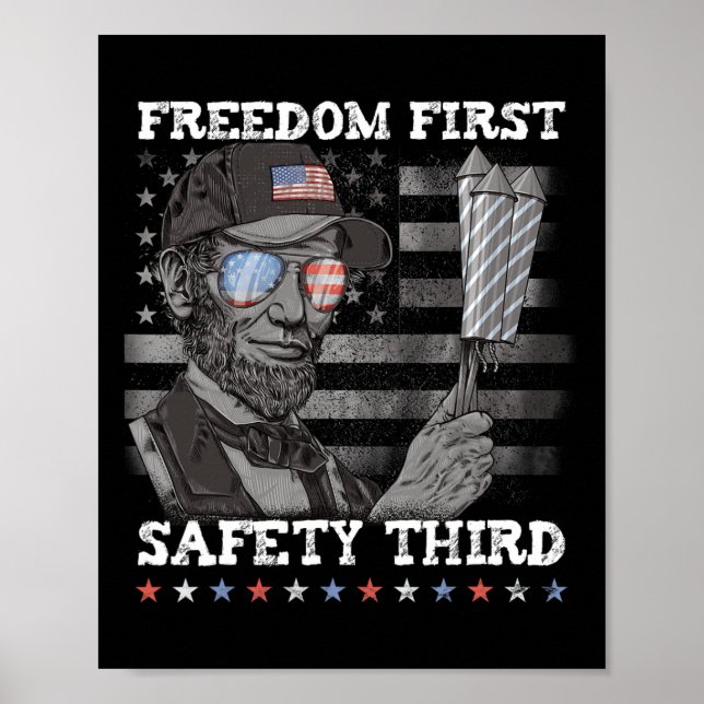 Poster Liberdade Primeiro Segurança Terceira Fogos de Art (Frente)