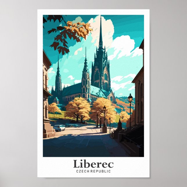 Poster Liberec Viagem Art Vintage (Frente)